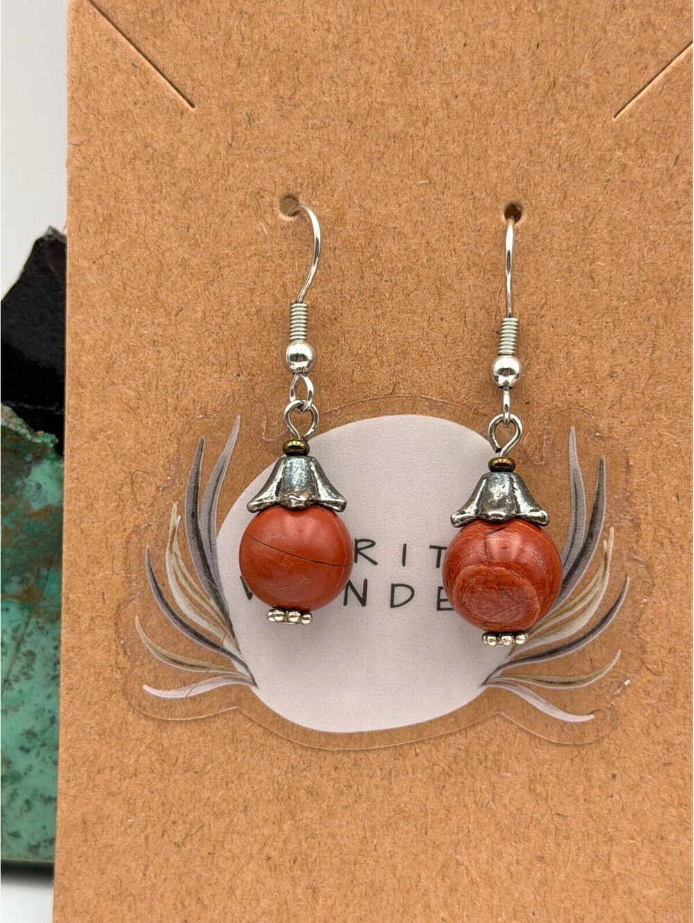 Red Jasper Dangled Sterling Silver Earrings